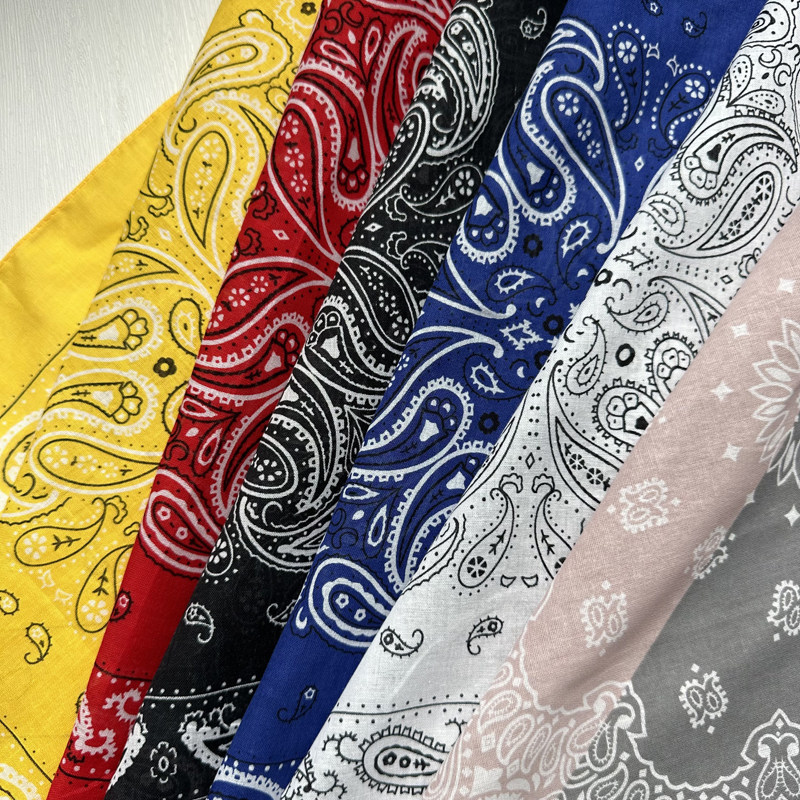 纯棉方巾嘻哈头巾街舞蝴蝶腰果花围巾男女日韩时尚围脖大方巾发带