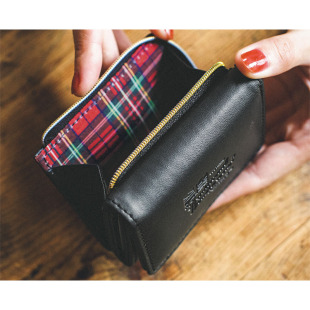 简约卡位零钱收纳包 三折PU皮防水时尚 日式 杂志附录包赠品钱包短款