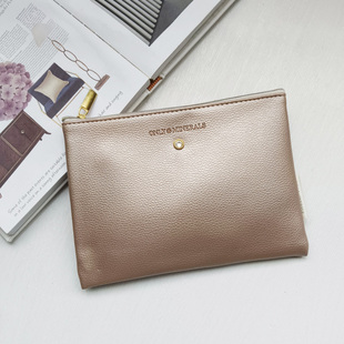 扁平式收纳包香槟金大号化妆纳包化妆品整理便携随身包内整理包包