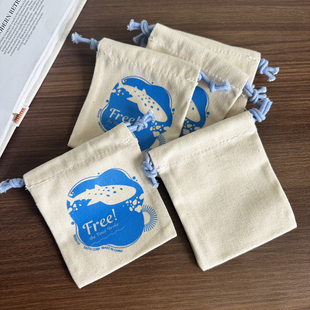 出口外单纯棉迷你小号束口袋饰品珠宝帆布收纳袋抽绳拉绳小布袋子