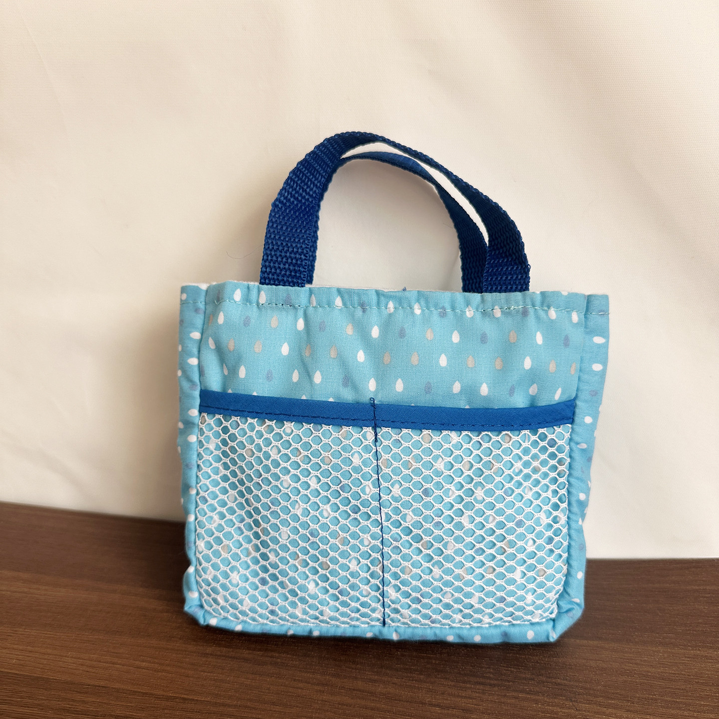 小号蓝色手提饭盒袋迷你早餐袋环保袋便携回礼婚礼糖果礼品布袋包