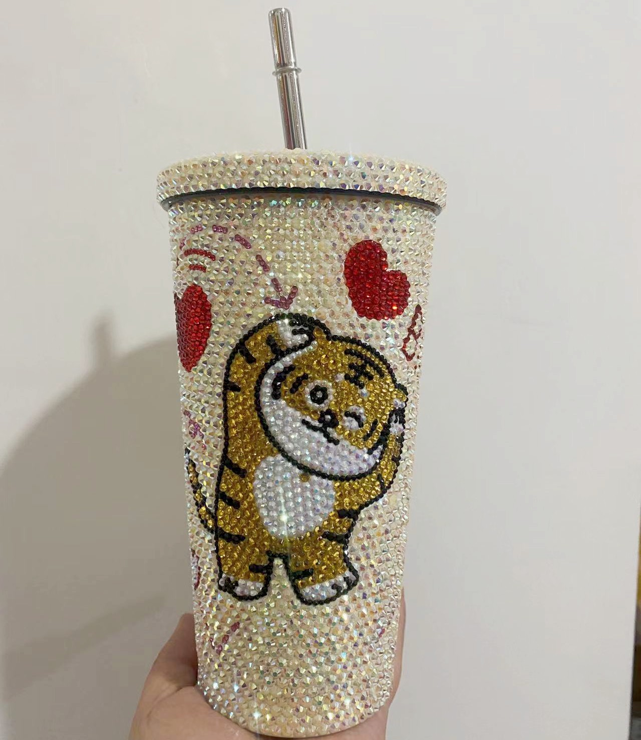 手工DIY贴钻水杯粘钻吸管杯304