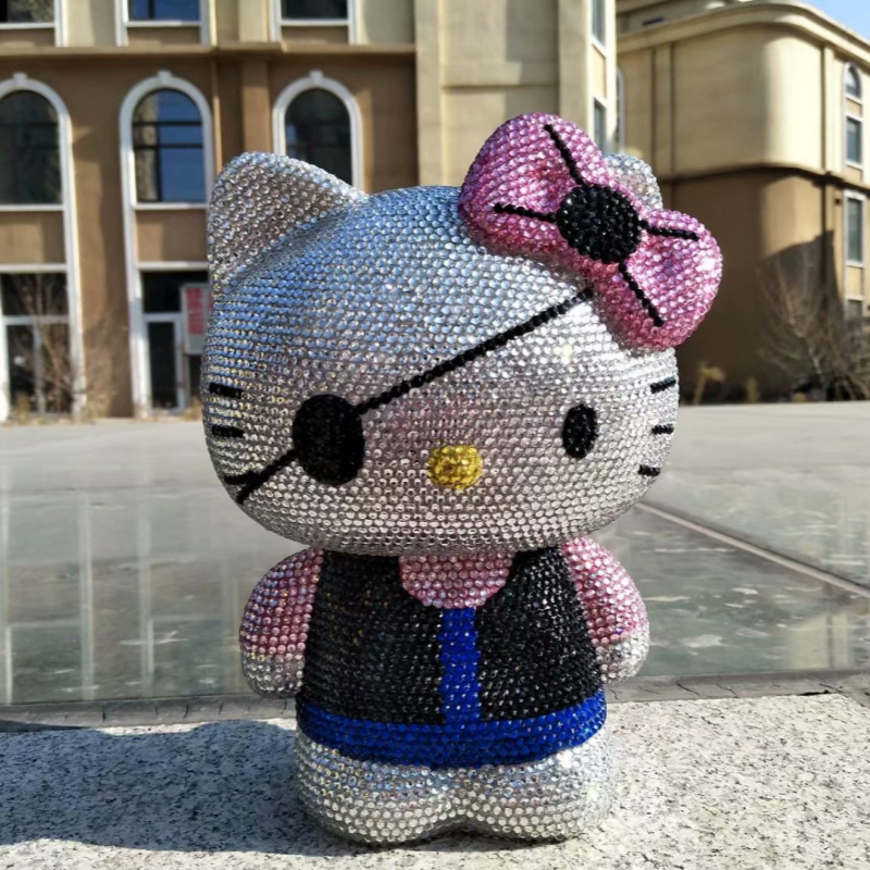 海盗KT存钱罐招财猫摆件硬币贴钻