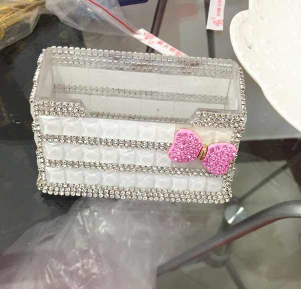 diydiy包邮手工贴钻美女名片盒子