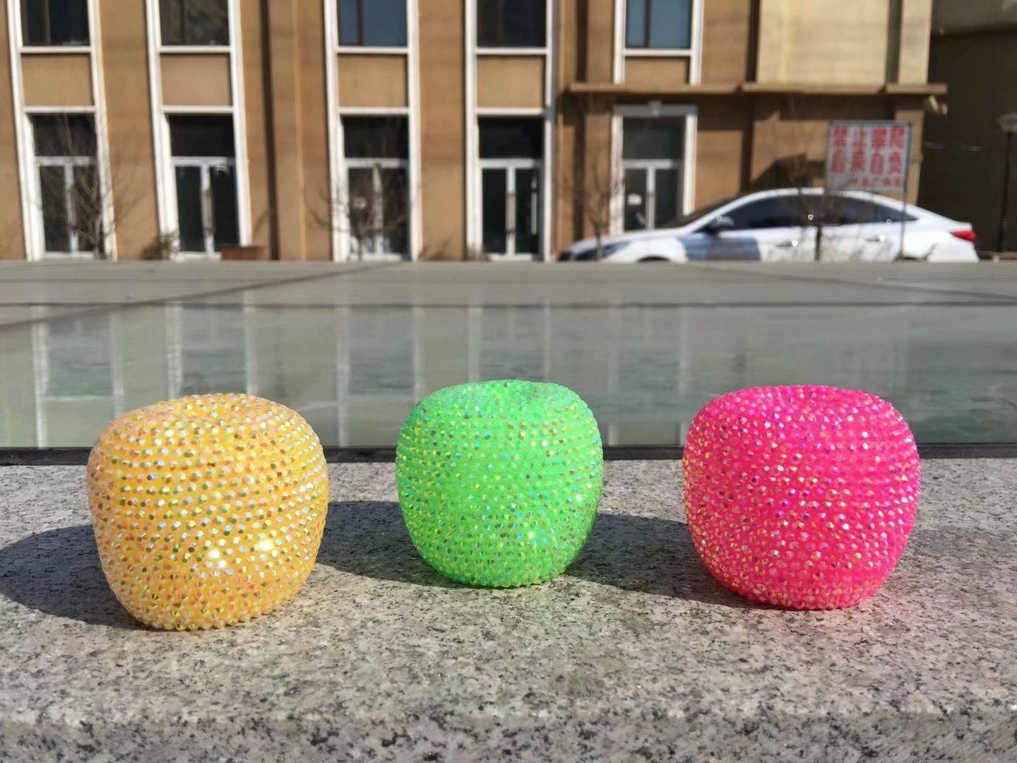 创意七彩水晶苹果小夜灯led灯发光变色苹果灯平安果 圣诞节小礼物