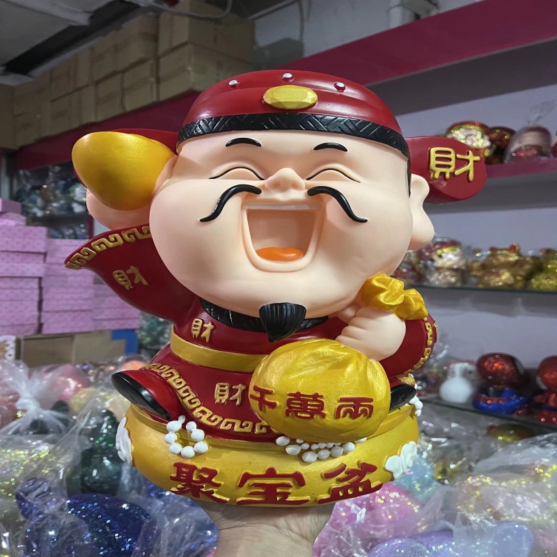 家居大号招财送朋友生日新门店开业乔迁礼品五路财神爷存钱罐摆件