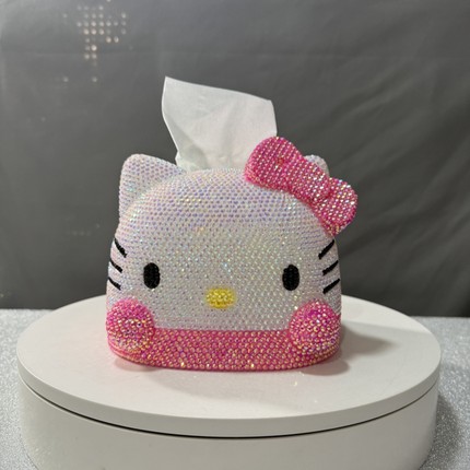 HelloKitty纸巾抽手工diy粘贴贴钻镜子满钻闪钻卡通可爱学生宿舍