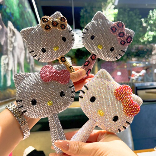 小号hellokitty猫手工贴钻镜子