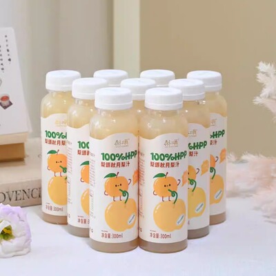 新品 梨颂100%秋月梨汁300ML 果汁HPP鲜果鲜榨纯果汁饮料秋月梨