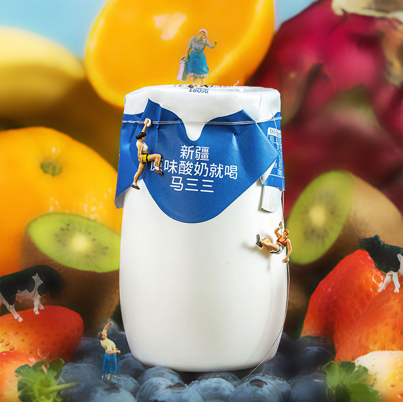 新疆产马三三原味老酸奶180G*12瓶 小白罐酸奶 益生菌发酵