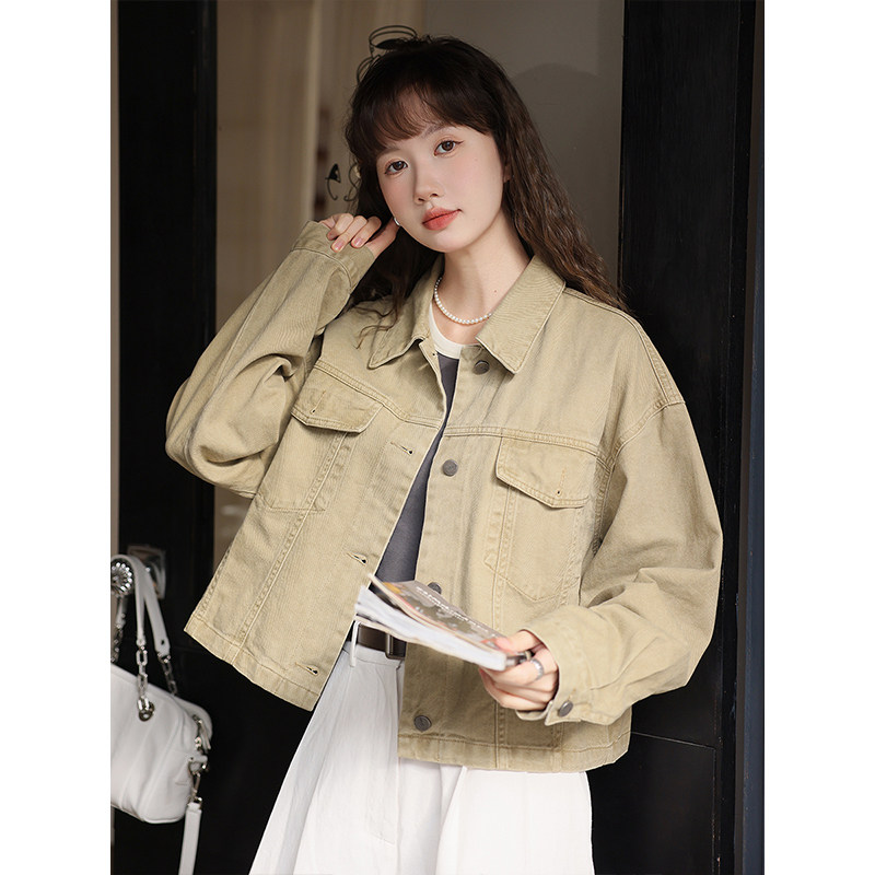 复古短款牛仔外套女休闲百搭夹克