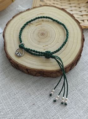 2025新款手工编织红绳手链女简约百搭小众设计感高级轻奢银饰手饰