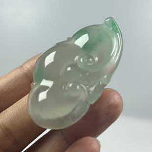 非洲翠独龙玉冰晴水如意天然玉石A货玉坠挂件吊坠男女玉项链