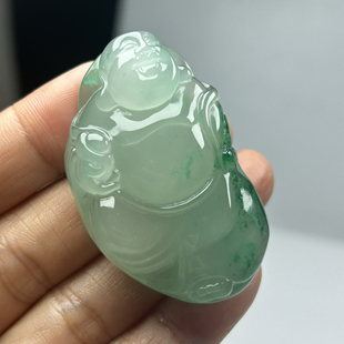 非洲翠独龙玉果绿色佛公天然玉石A货玉坠挂件吊坠精工雕刻