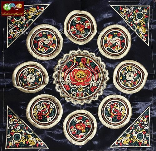 苗族刺绣绣片 绣花家居饰品 民族服装 包包辅料 DIY设计 38*39CM - 封面