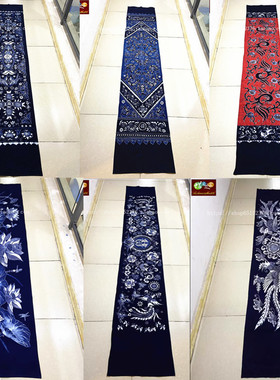 贵州蜡染桌旗床旗 纯手绘台布 家居装饰 酒店装饰背景墙 245*45CM