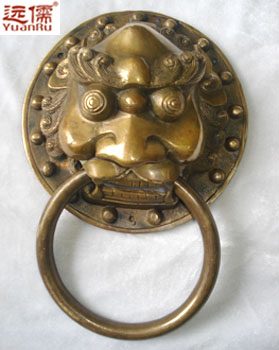 远儒铜雕YRH0181中式仿古门环铜兽头黄铜大门铜拉手铜狮子头拉环