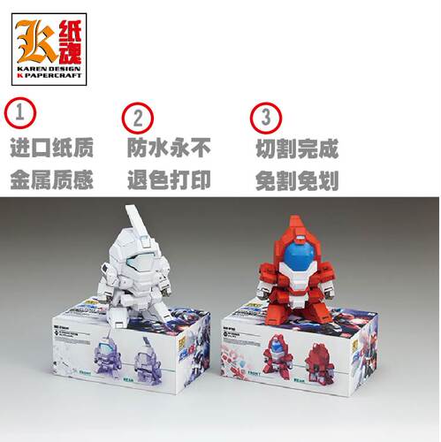 K纸魂WXY皮皮新人练手5CM SD VER3.0高达纸模型DIY免切割 - 封面