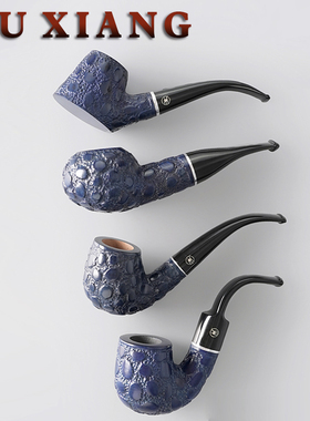 进口石楠木烟斗男士手工鳄鱼系列实木雕刻斗传统老式过滤专用烟具