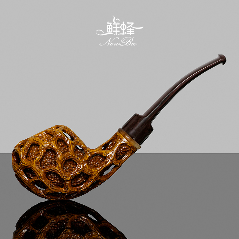 NewBee石楠木烟斗手工实木雕刻镂空橡果烟斗传统老式过滤专用烟具
