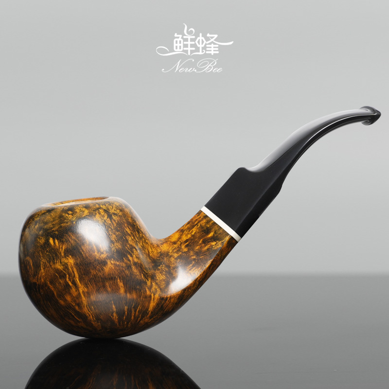 NewBee石楠木烟斗手工实木大苹果弯斗传统老式过滤专用男士烟斗具