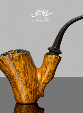 NewBee石楠木烟斗男士手工实木双瘤皮树杈斗传统老式过滤专用烟具