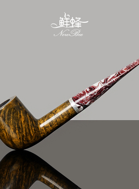 NewBee鲜蜂石楠木烟斗男士手工直柄撞球斗实木老式传统过滤彩胶嘴