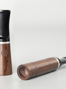 黑檀木雪茄烟嘴男士便携循环型9mm过滤芯咬嘴手工实木专用具配件