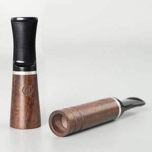 黑檀木雪茄烟嘴男士便携循环型9mm过滤芯咬嘴手工实木专用具配件
