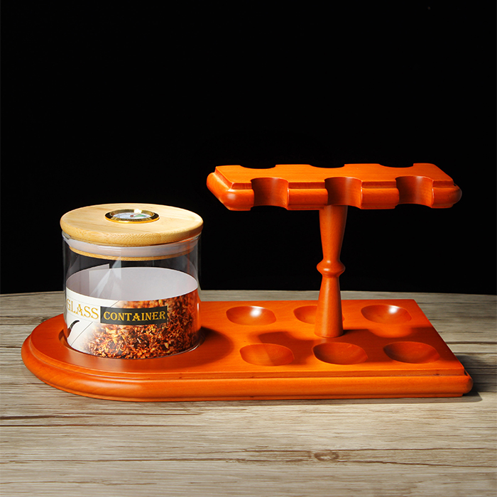 實木煙斗架手工立式櫸木多位斗座