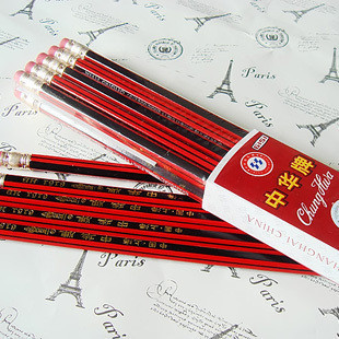 中华绘图12支书写橡皮头铅笔