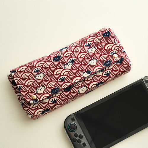适用于switch2收纳包NS保护套可爱喵咪图案便携包