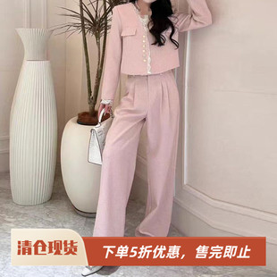 休闲套装女装2026新款秋冬两件套漂亮外套长裤御姐气质女神范套装