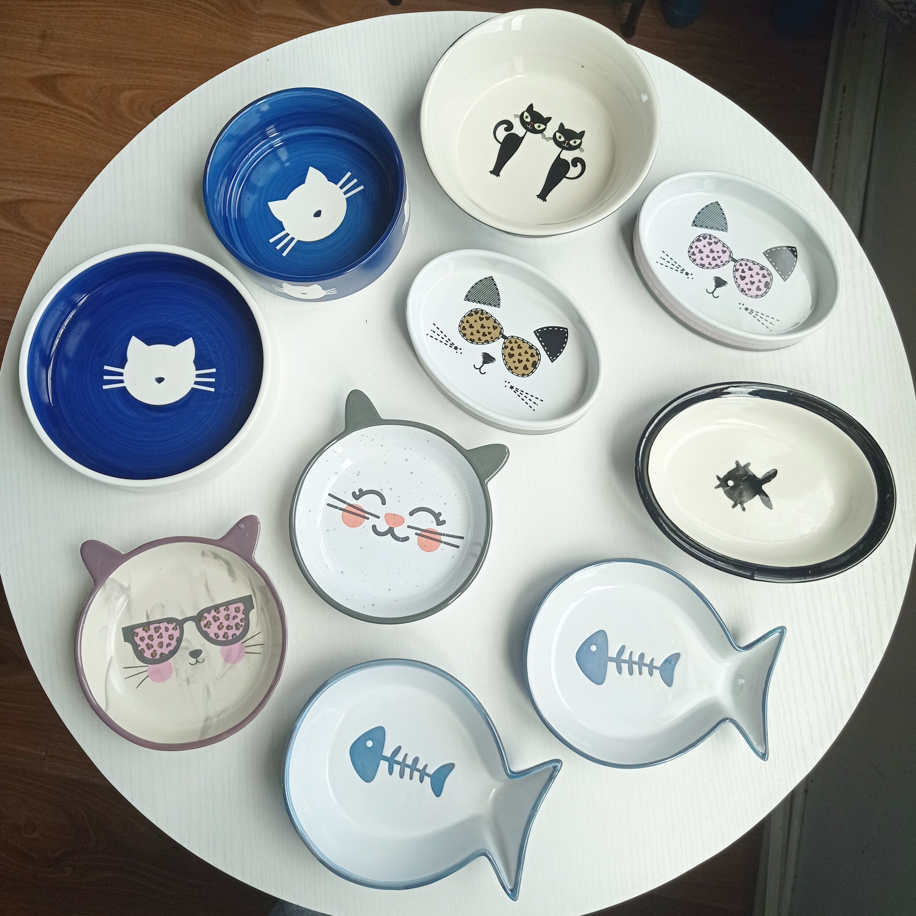 出口外单 可爱陶瓷宠物碗  喵星人零食碗 猫猫罐头碗猫粮碗 微瑕图片
