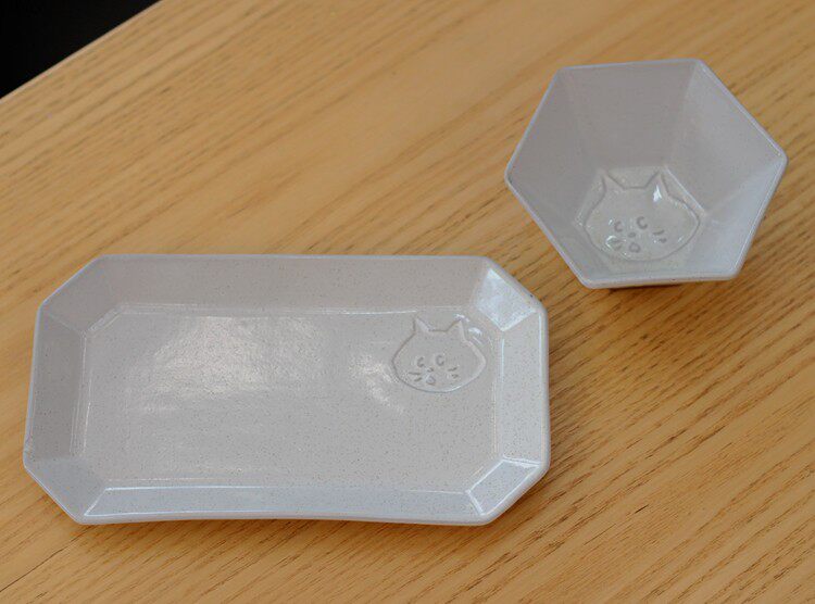 日本黑陶平盘餐具套装