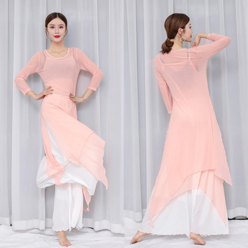 练习舞服肚皮舞秋冬融合风表演服现代舞练功服套装古典舞上衣长裙