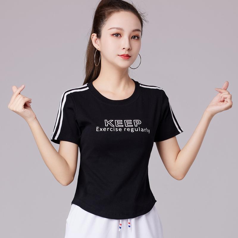 叶柔春夏新款广场舞服运动套装鬼步舞棉休闲服印花字母衣服成人女