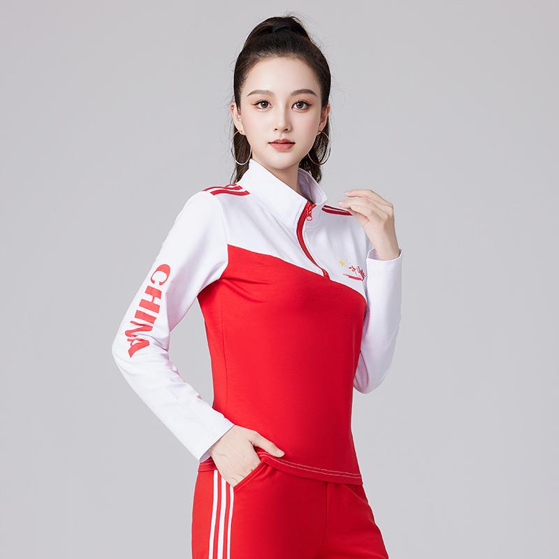 广场舞上衣女2024新款夏季团队运动健身跳操服大码男女鬼步舞衣服