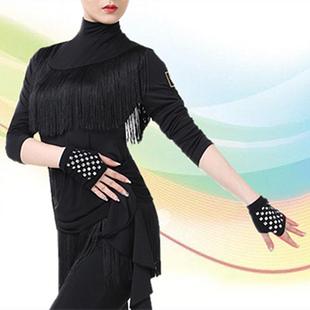 越野营水兵舞服装女新款流苏半高领广场舞上衣演出服吉特巴舞蹈服