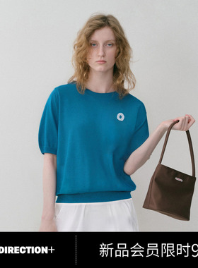 NO DIRECTION+ 羊毛手工钩针字母圆领针织T恤N530112607B64