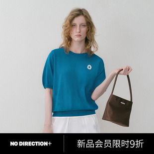 羊毛手工钩针字母圆领针织T恤N530112607B64 DIRECTION