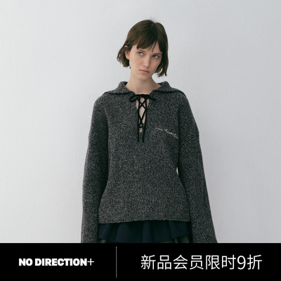 NO DIRECTION+海军领抽绳长袖针织衫N610130657A21