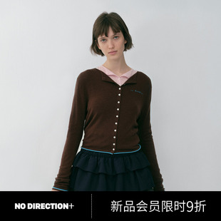 N610224604A 撞色滚边正肩廓形针织开衫 DIRECTION