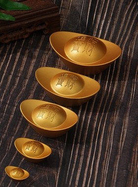 厂家批发爆款实心合金仿真元宝金条工艺品乔迁开业工艺品招财摆件