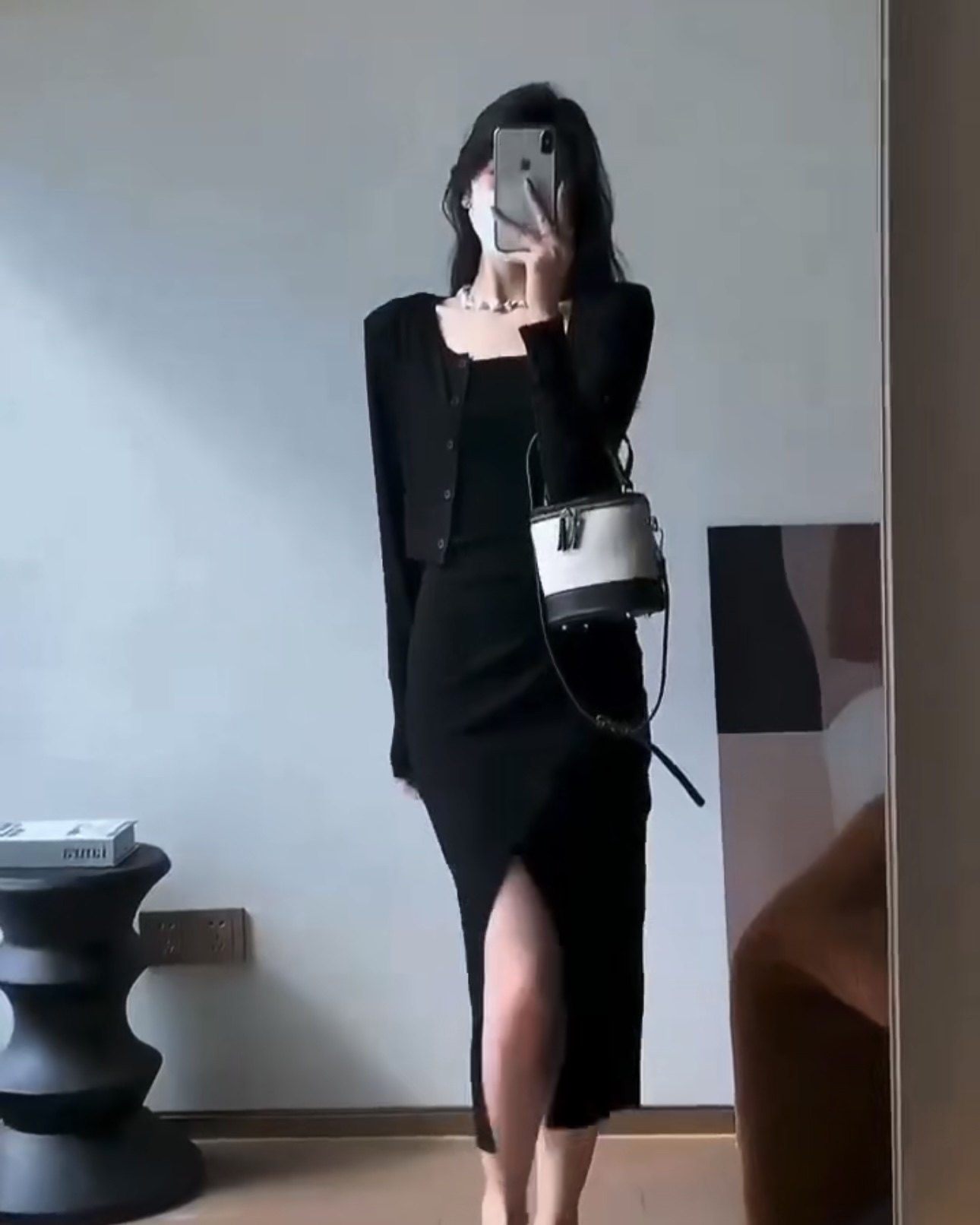 小众开叉性感吊带连衣裙女两件套开衫长袖长裙辣妹高品质早春套装,女装/女士精品,时尚套装,淘宝优惠券,粉丝福利购,淘宝优惠卷