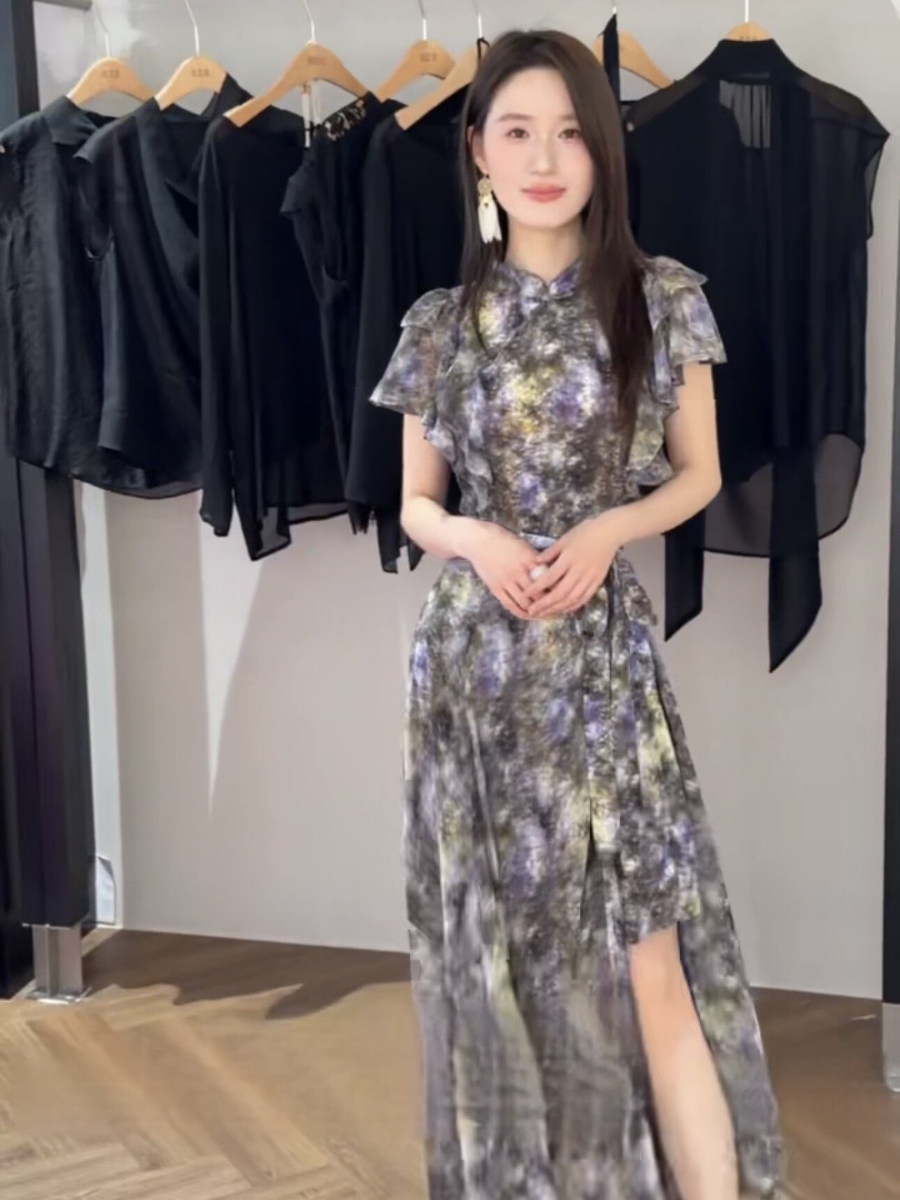 新中式国风法式复古碎花两件套连衣裙气质时尚显瘦气质优雅裙子