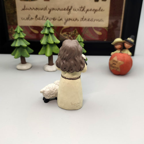 原创纯手工农夫绵羊可爱人物桌面摆件树脂立体居家装饰品生日礼物