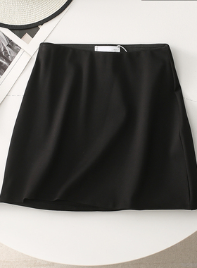 出口西班牙单 弹力罗马布OL通勤松紧腰轻包臀半身裙女A字短裙