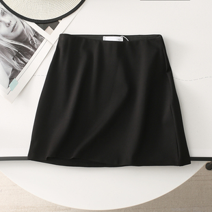 出口西班牙单 弹力罗马布OL通勤松紧腰轻包臀半身裙女A字短裙
