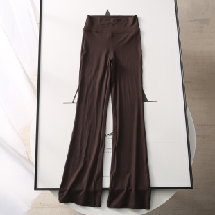 舒适垂坠感裤 女百搭收腹显瘦休闲长裤 子 高腰微喇瑜伽裤 欧美单